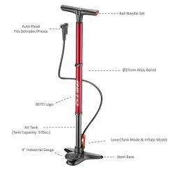 Beto Surge Tubeless Track Pump + Gauge - CFL-003AGD