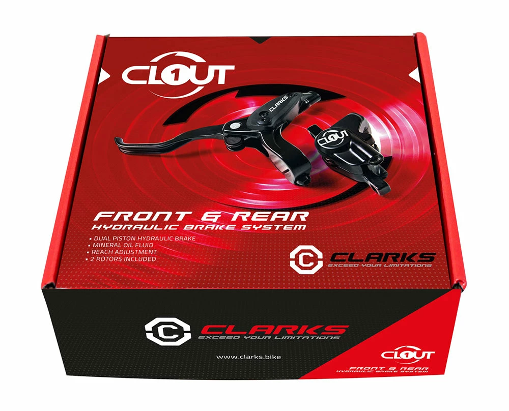 Best Pirce 😀 Clarks Clout1 Hydraulic Disc Brake Set - F & R - 160mm Brakes 😉 1 Clarks Clout1 Hydraulic Disc Brake Set - F & R - 160mm Brakes