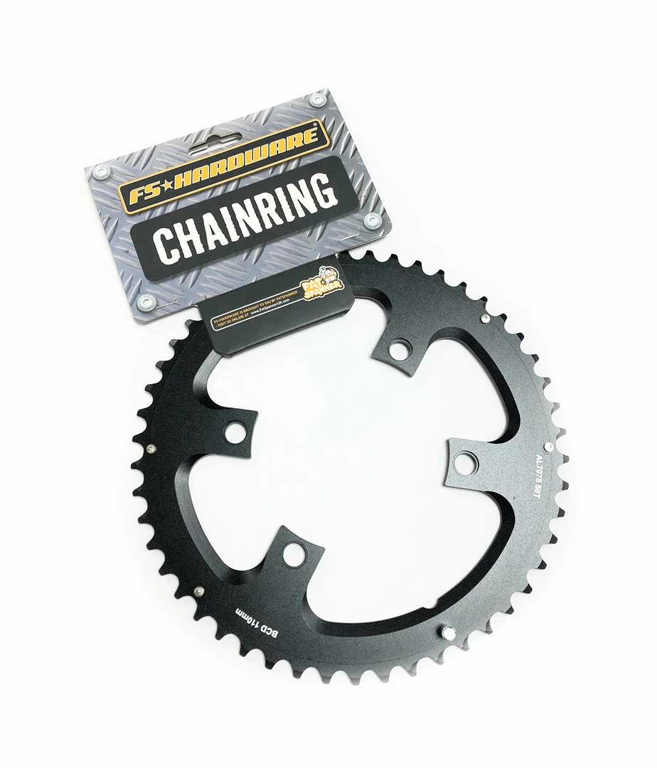 Best Pirce 🔥 Fat Spanner FS Hardware 7075 CNC Alloy Chainring - Shimano 4 Bolt - 50T - 11 Speed - 110mm Drivetrain ❤️ 1 Fat Spanner FS Hardware 7075 CNC Alloy Chainring - Shimano 4 Bolt - 50T - 11 Speed - 110mm Drivetrain