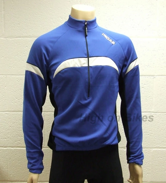 New 🥰 MIDAS Long Sleeve Winter Cycling Jersey Top - Blue - Small 🌟 1 MIDAS Long Sleeve Winter Cycling Jersey Top - Blue - Small
