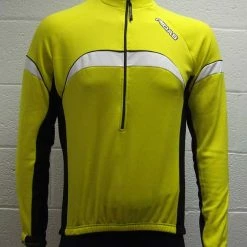 MIDAS Long Sleeve Winter Cycling Jersey Top - Yellow - Small Clothing