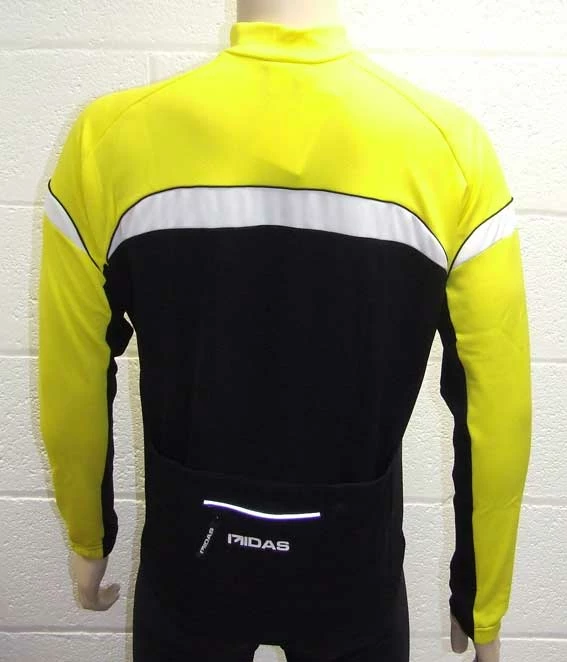Buy 😉 MIDAS Long Sleeve Winter Cycling Jersey Top - Yellow - Small Clothing 🛒 2 MIDAS Long Sleeve Winter Cycling Jersey Top - Yellow - Small Clothing