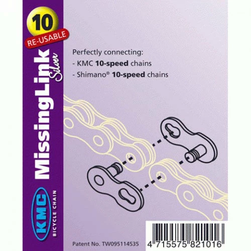 Budget 👏 KMC 10 Missing Link For KMC Or Shimano 10 Speed Chain - Silver ❤️ 2 KMC 10 Missing Link For KMC Or Shimano 10 Speed Chain - Silver
