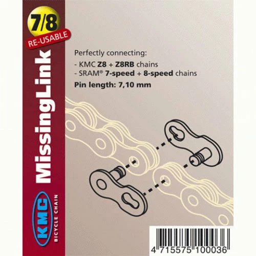 Cheap ⌛ KMC 7 Missing Link For KMC Or Shimano 7/8 Speed Chain Drivetrain ✨ 2 KMC 7 Missing Link For KMC Or Shimano 7/8 Speed Chain Drivetrain