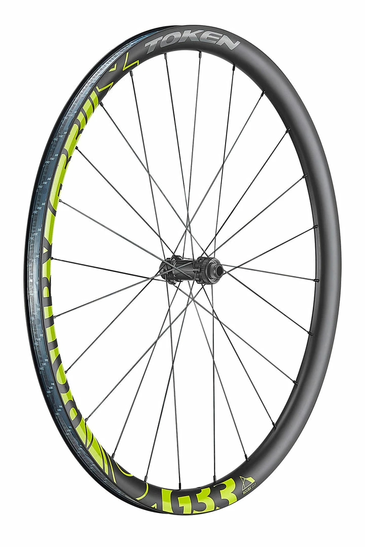Best Sale 🧨 Token RoubX Carbon Disc Gravel 700c / 29" Wheelset - NEON 🤩 3 Token RoubX Carbon Disc Gravel 700c / 29" Wheelset - NEON