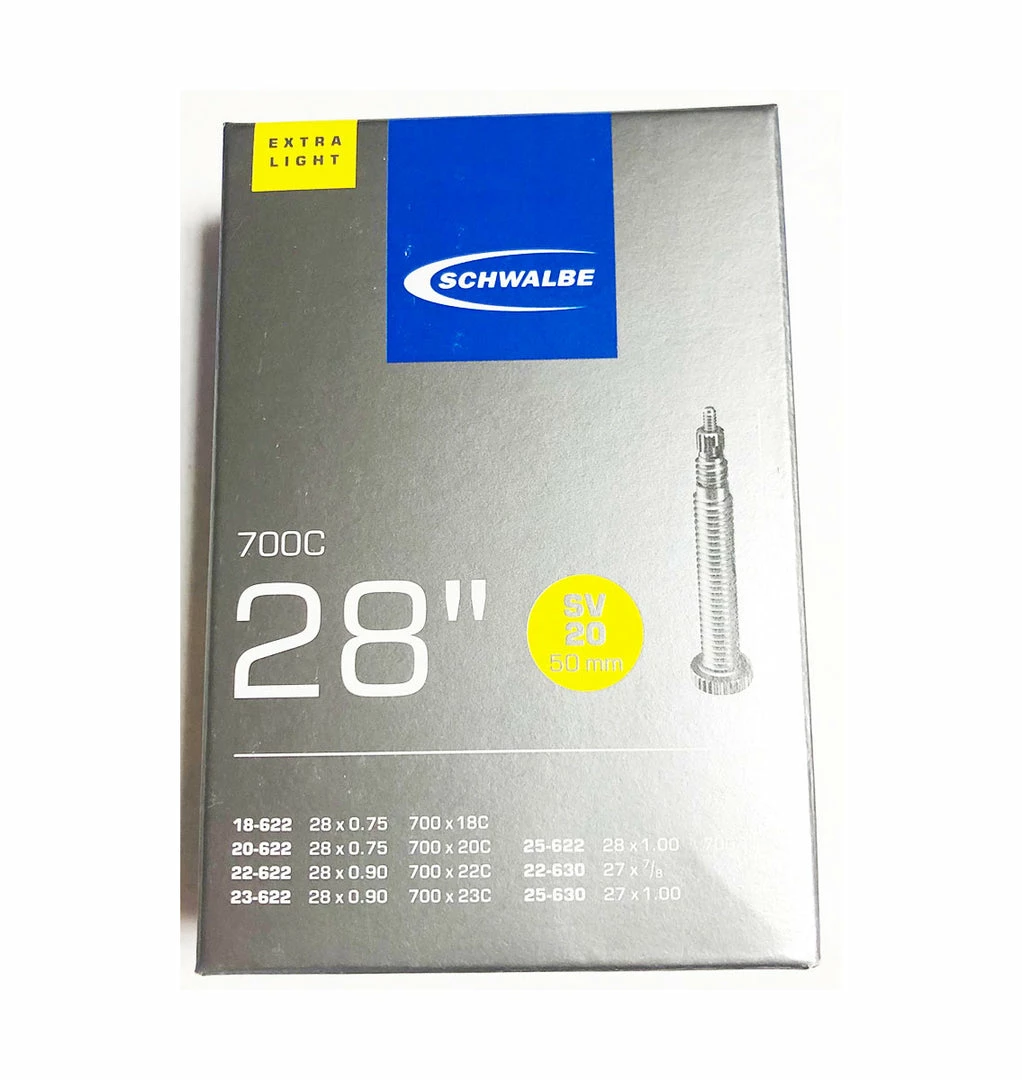 Flash Sale 😉 Schwalbe SV20 Extra Light Inner Tube 700c X 18-25 Presta - 50mm Wheels & Tyres 😉 1 Schwalbe SV20 Extra Light Inner Tube 700c X 18-25 Presta - 50mm Wheels & Tyres