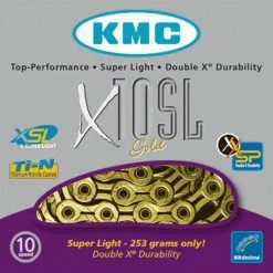 Drivetrain KMC X10SL Gold 10 Speed Chain For Shimano / Campagnolo