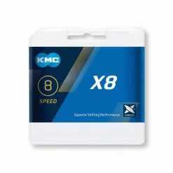 KMC X8 Chain 114 Link - 8 Speed - Silver / Grey Drivetrain