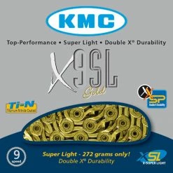 KMC X9-SL Gold 9 Speed Chain Drivetrain